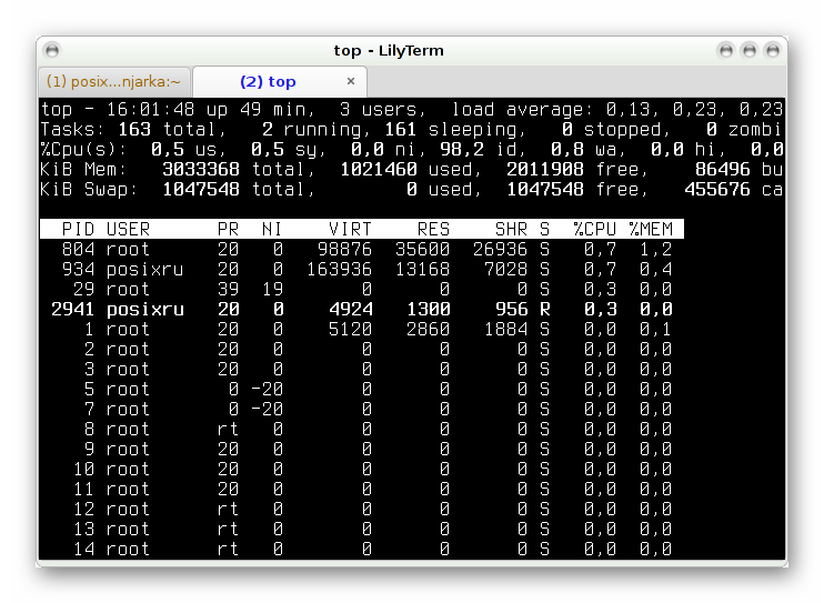Использование LilyTerm в качестве эмулятора терминала для Linux