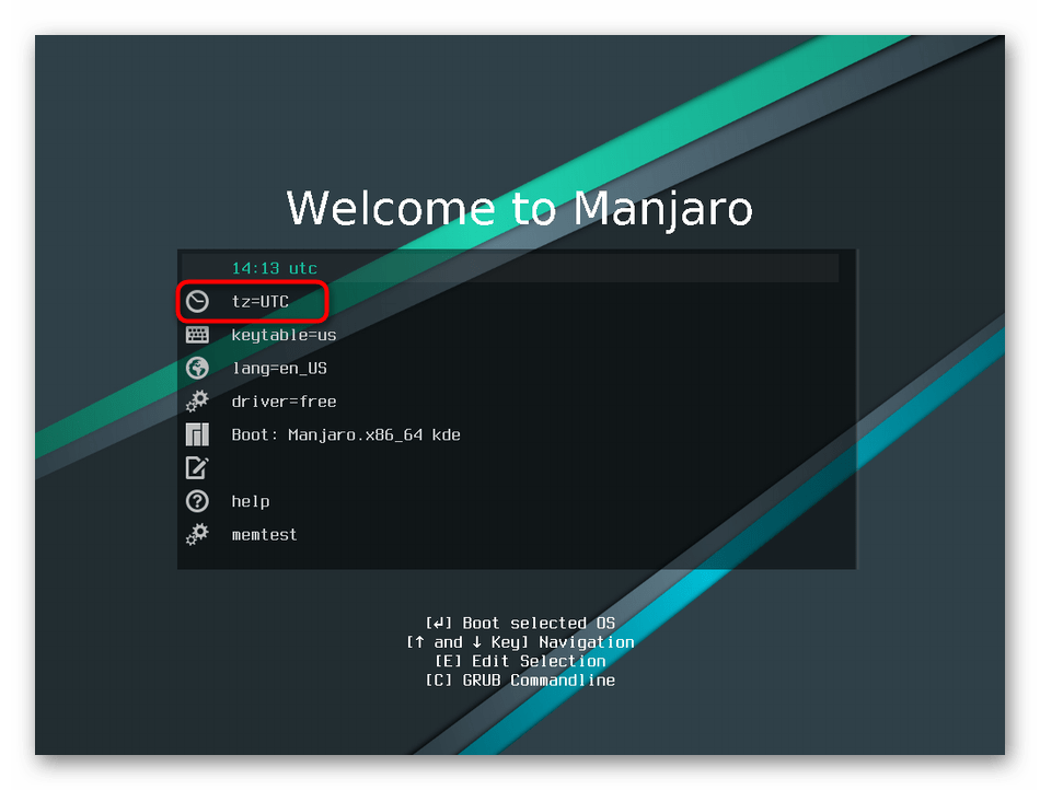 Переход к выбору часового пояса перед установкой системы Manjaro