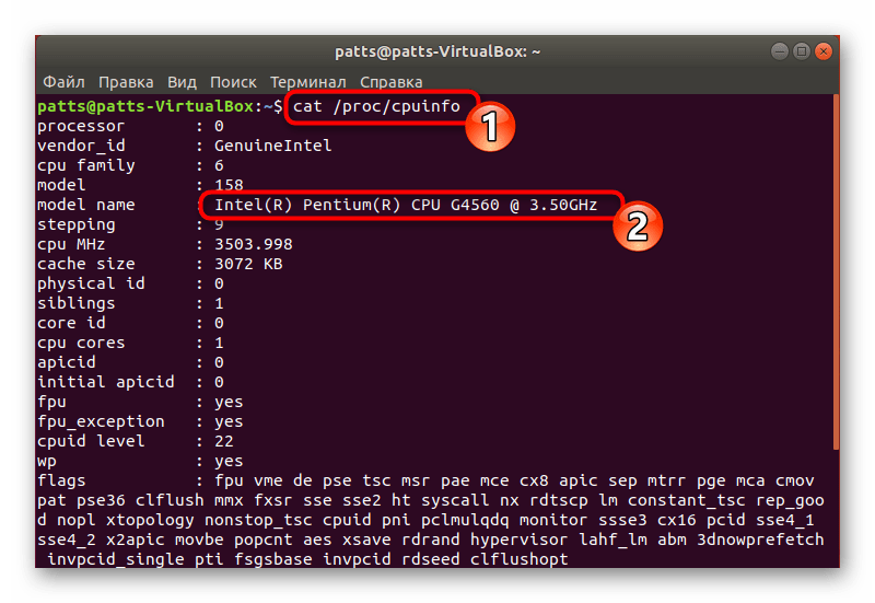 Информация о процессоре в Linux