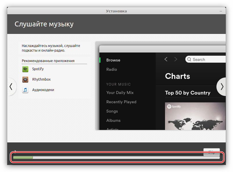 окно прогресса установки linux mint