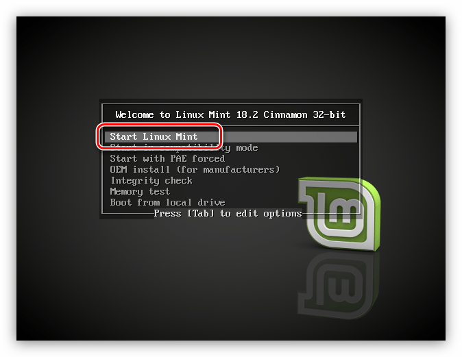 главное меню установщика linux mint