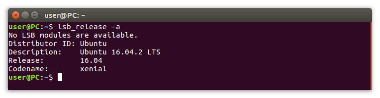 команды lsb_release -a терменале ubuntu