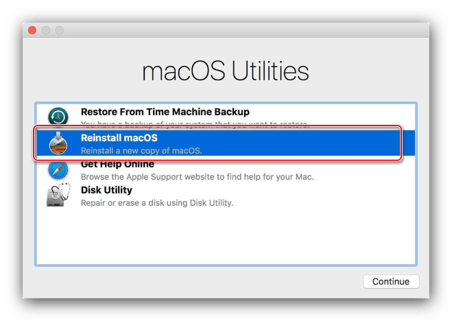 Переустановка операционной системы, если не загружается macOS