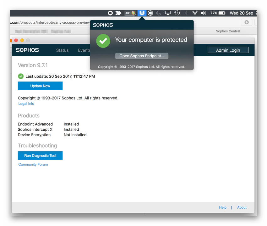 Sophos Antivirus для операционной системы MacOS