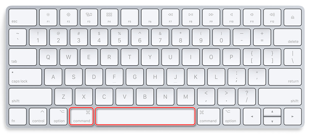 Нажатие COMMAND+SPACE для переключения языковой раскладки в mac OS