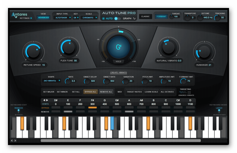 Использование программы Antares Audio Technologies Auto-Tune для автотюна голоса