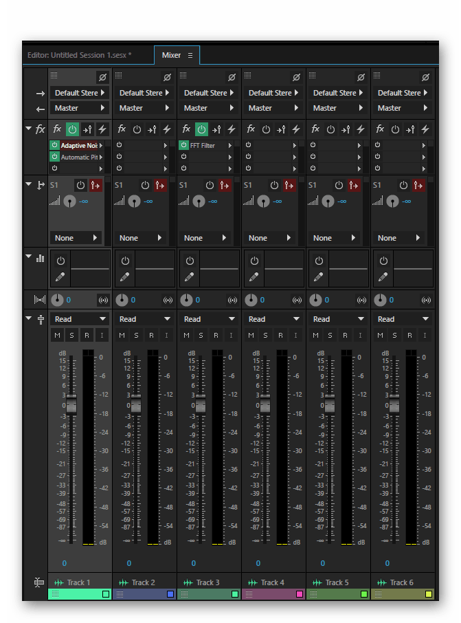 Микшеры приложения Adobe Audition