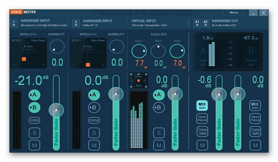 Использование программы Voicemeeter для подавления шума микрофона