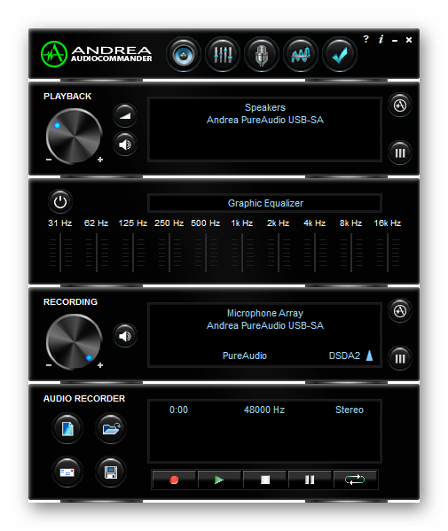 Использование программы Andrea PC Audio Software для подавления шума микрофона