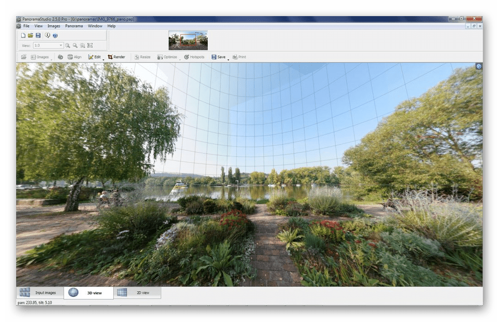 Интерфейс программы PanoramaStudio