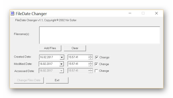 Использование программы FileDate Changer для изменения даты создания файла