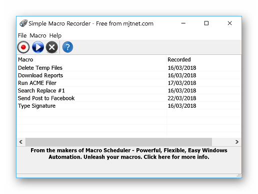 Использование программы Free Macro Recorder для создания макросов