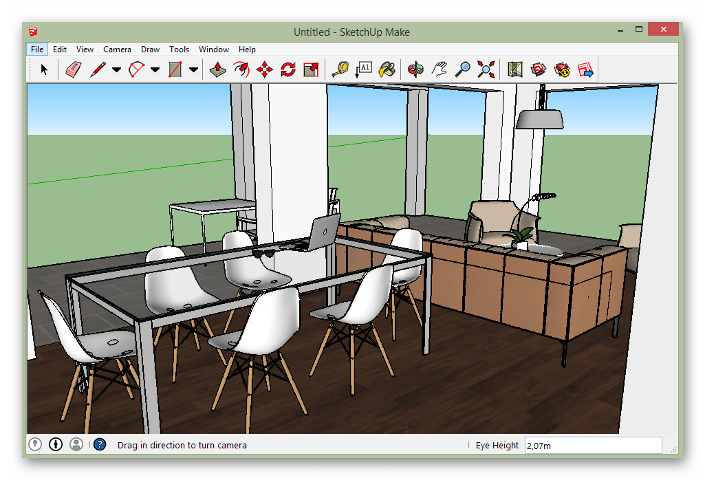 Интерфейс программы SketchUp