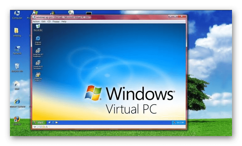 Интерфейс программы Windows Virtual PC