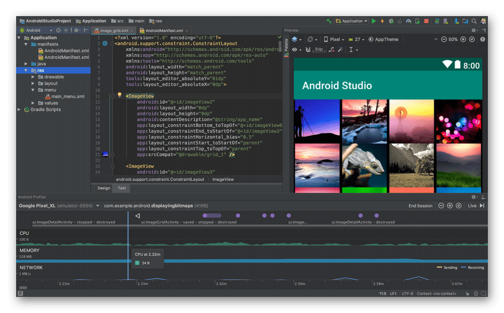 Использование программы Android Studio для написания кода на компьютере