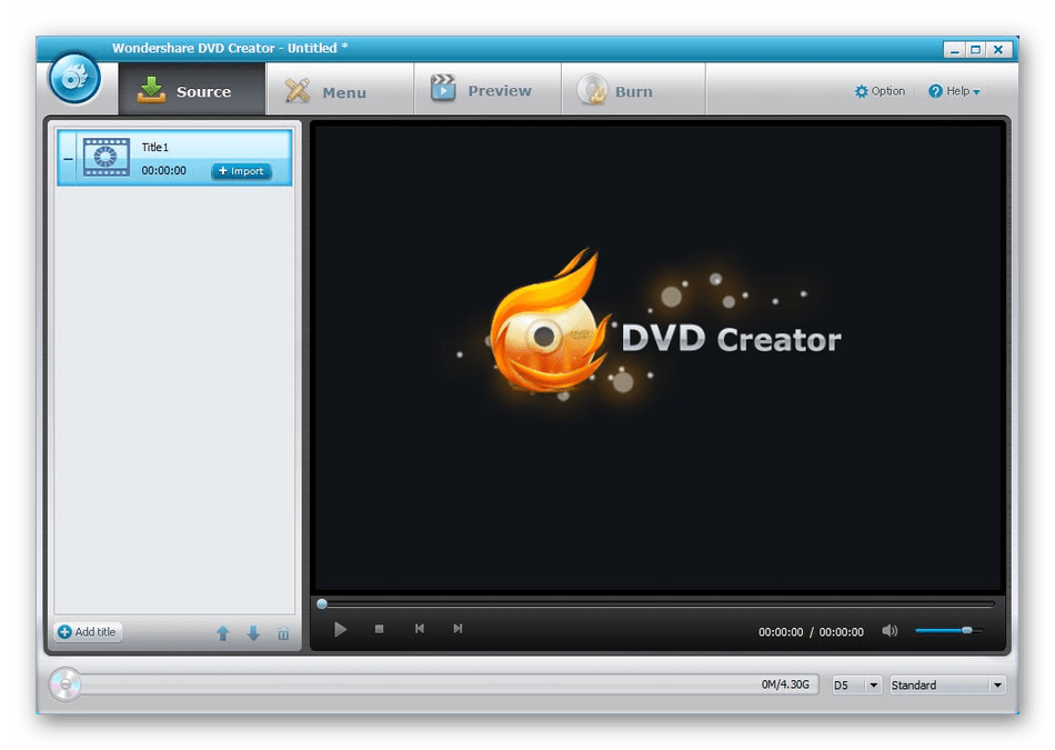 Использование программы Wondershare DVD Creator для чтения файлов формата ISO