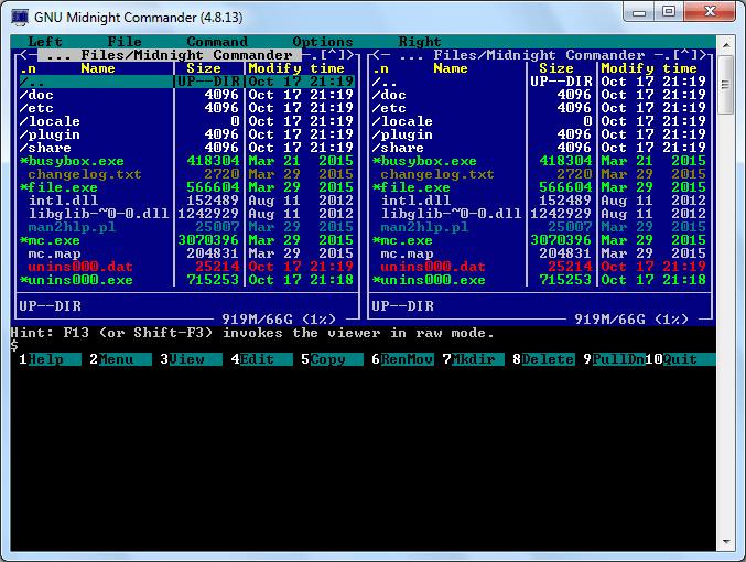 Программа Midnight Commander