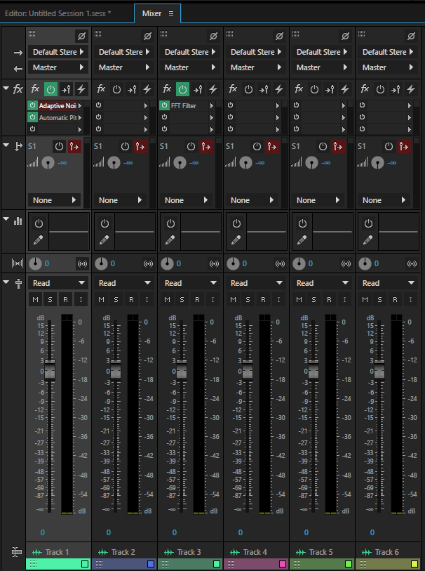 микшер в Adobe Audition 