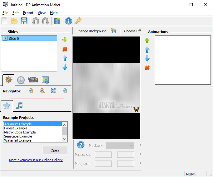 Главное окно DP Animation Maker для статьи Программы для создания анимации
