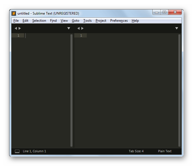 Интерфейс текстового редактора Sublime Text