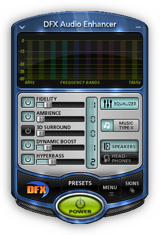 Программа для усиления звука на компьютере DFX Audio Enhancer