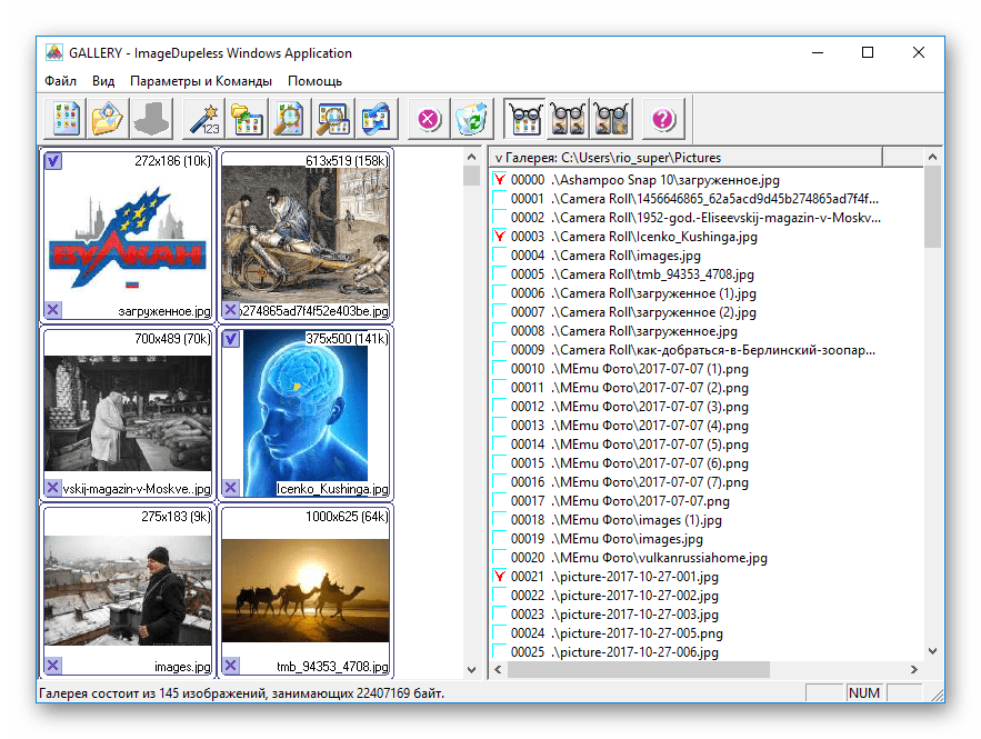 Галерея созданная при помощи ImageDupeless