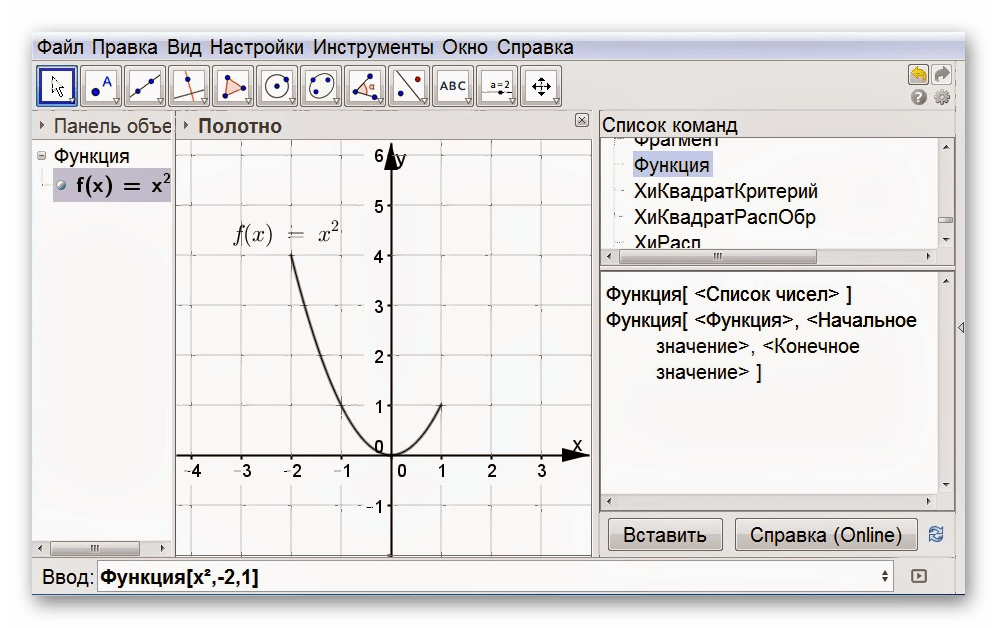 Программа для построения графиков функций GeoGebra