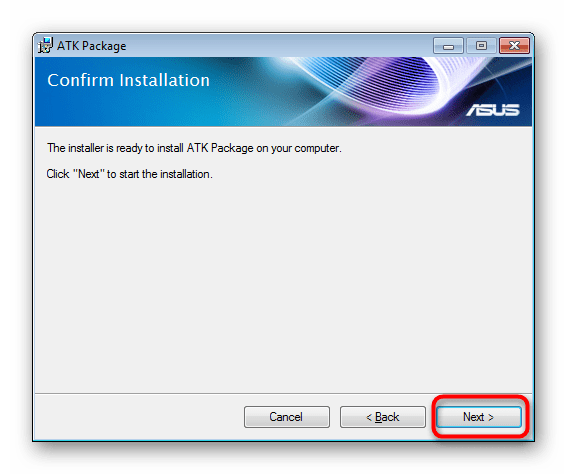 Запуск инсталляции драйверов ACPI ATK0110 с официального сайта