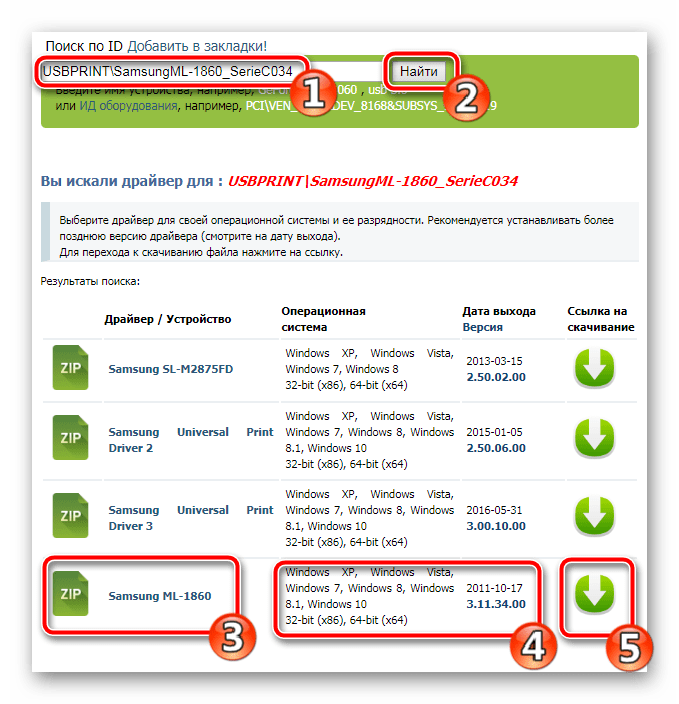 Уникальный код принтера Samsung ML-1860