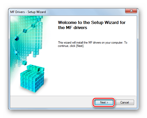 Запуск установщика драйвера для Canon MF3010