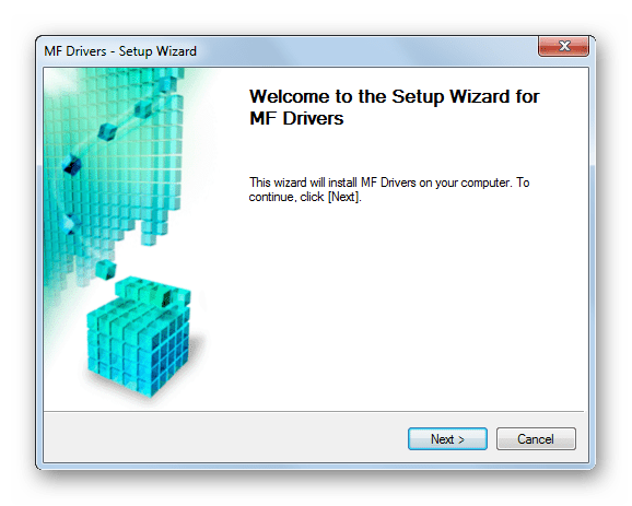 Запуск установщика драйвера для Canon MF4410