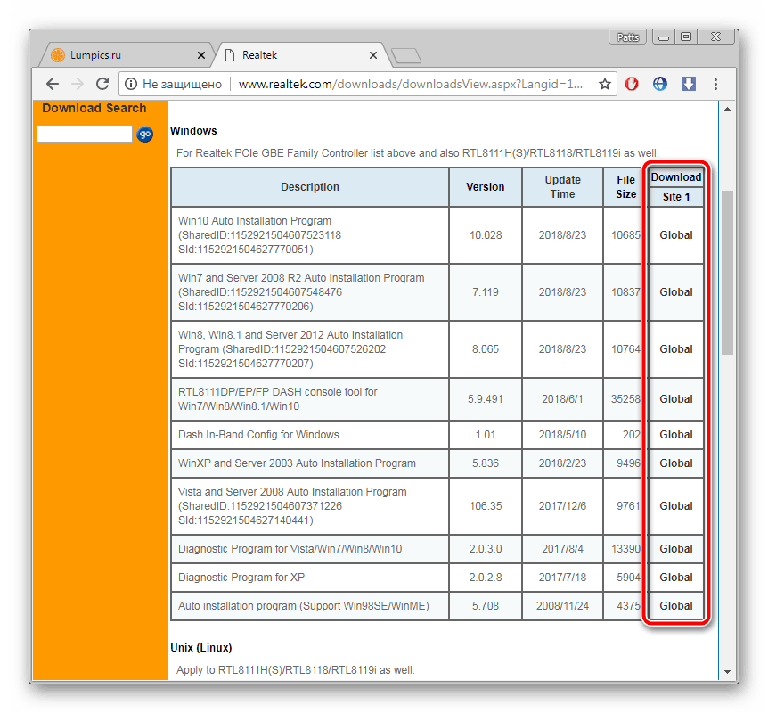 Загрузить драйвер для Realtek PCe GBE Family Controller