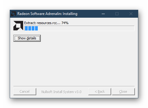 Процесс распаковки установщика Adrenalin для Radeon HD 6670