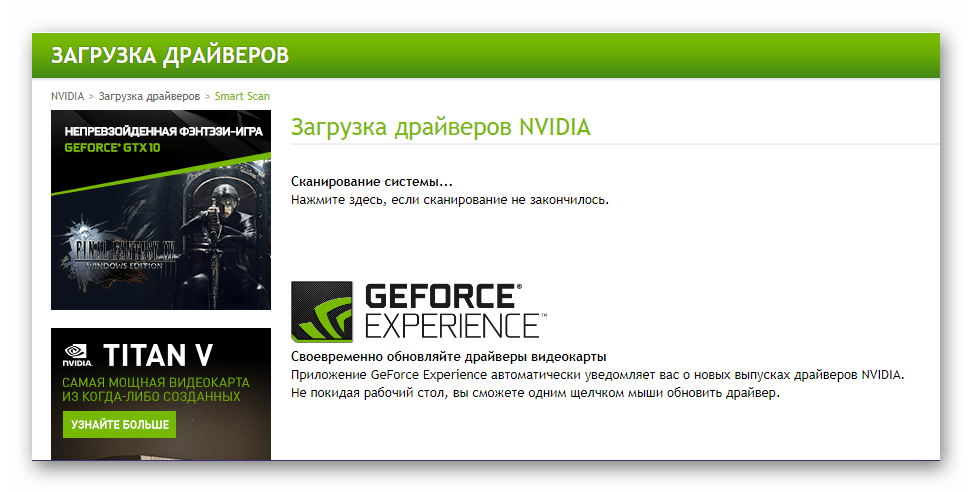 Онлайн-сканирование системы NVIDIA