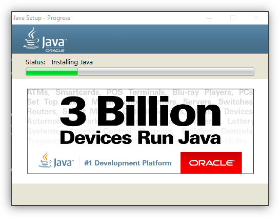 процесс установки java