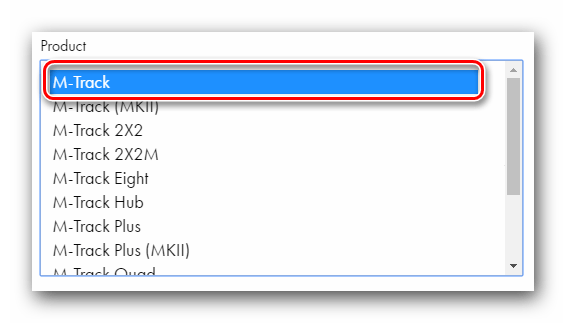 Указываем модель устройства M-Audio