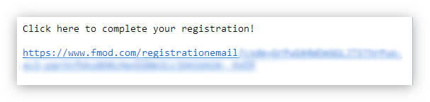письмо для завершения регистрации от fmod