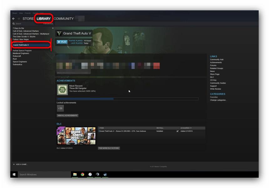 Открыть GTA 5 в Steam