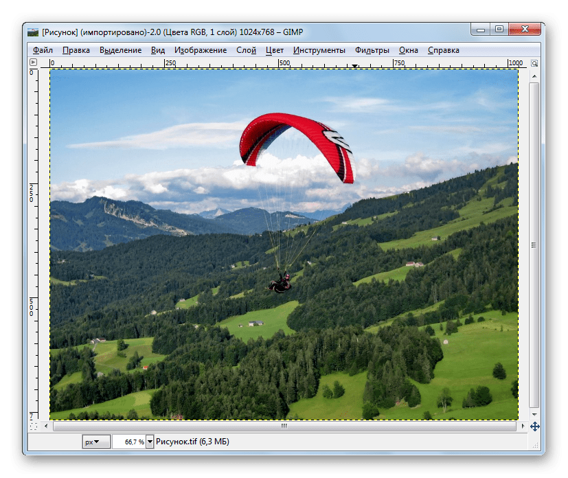 открытый файл в gimp