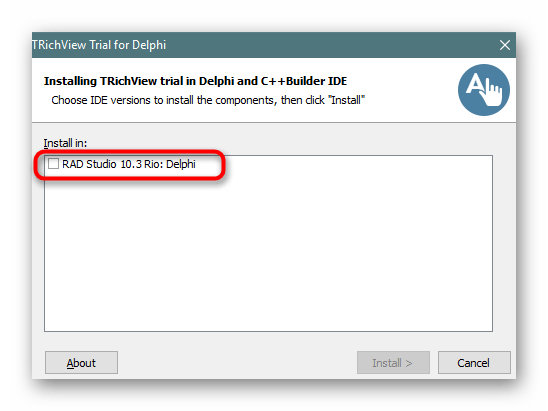 Выбор среды разработки для установки обеспечения TRichView