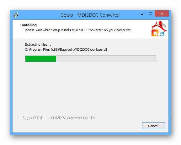 Процесс установки программы MDI2DOC на ПК