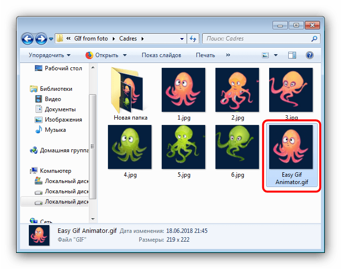 Готовая анимация из фото, созданная в Easy GIF Animator