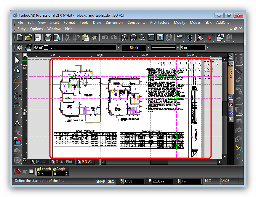 Открытый DWF-файл в TurboCAD