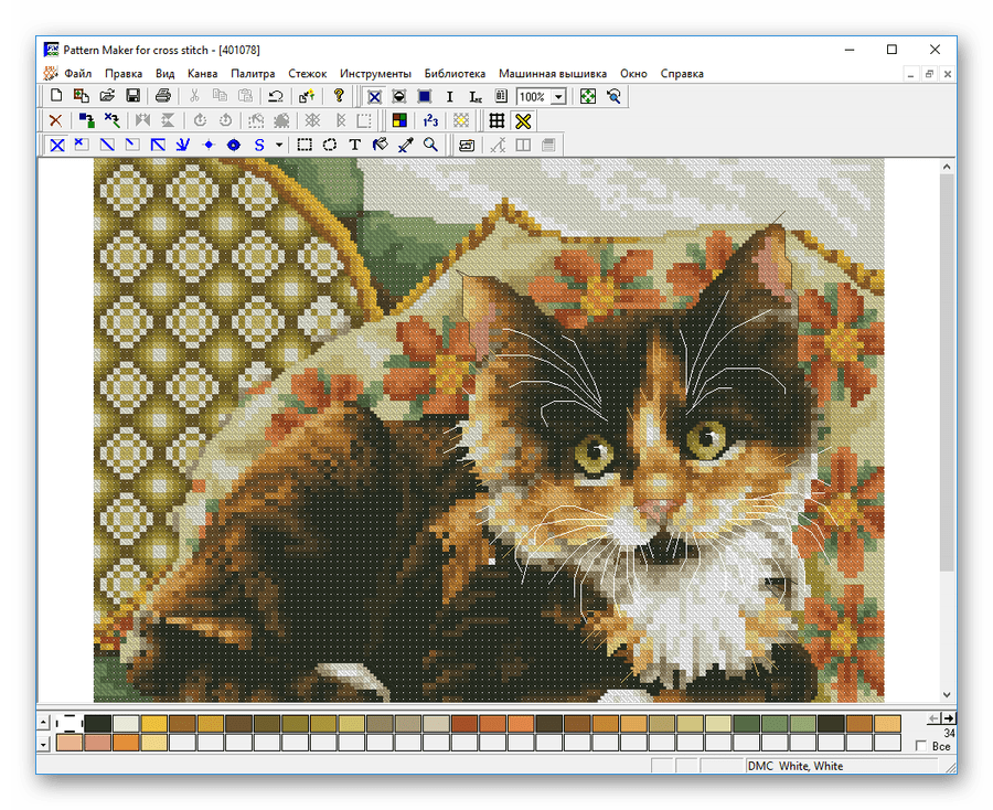 Схема вышивки открытая в Pattern Maker