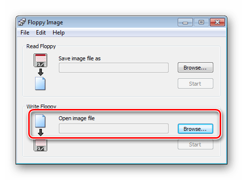 Интерфейс утилиты Floppy Image