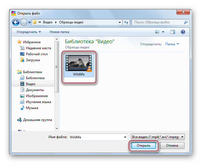 выбор файла в Movavi Video Converter