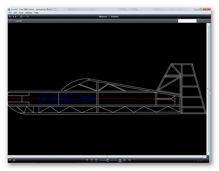 Файл DXF открытый в Free DWG Viewer