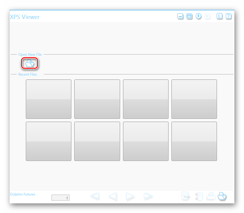 Открыть новый файл XPS Viewer