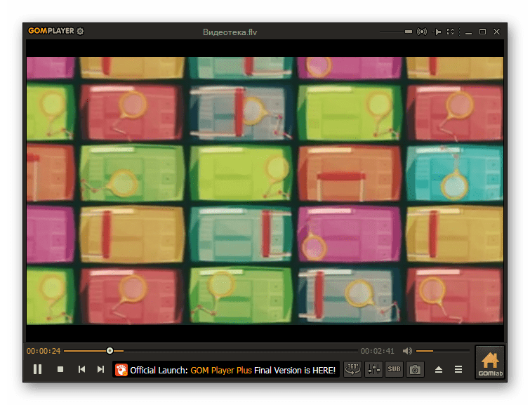 Проигрывание видео FLV в программе GOM Player