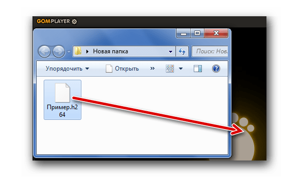 Перетаскивание H.264 в GOM Player